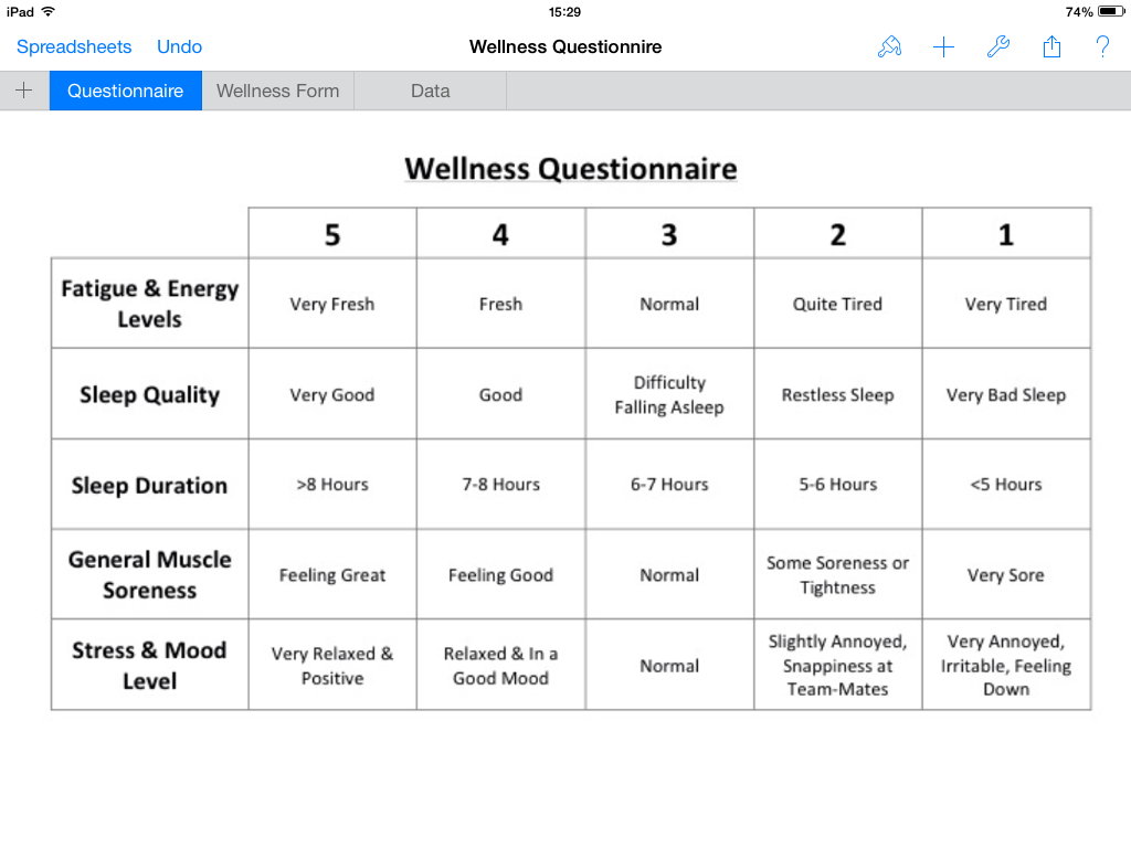 What is a wellness questionnaire?